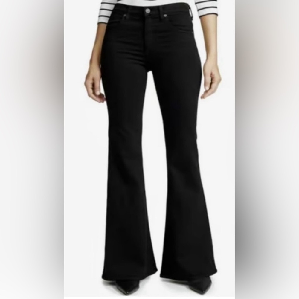 Citizens Of Humanity Chloe Midrise Superflare In Black Corduroy